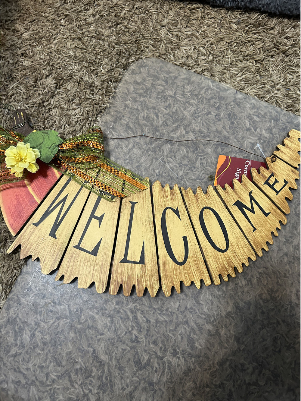 Big Lots Cornucopia Welcome Sign Fall Autumn Door Decor